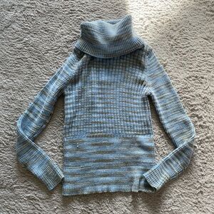 **Gap Brown & Blue Knit Turtleneck Sweater (Size M)**